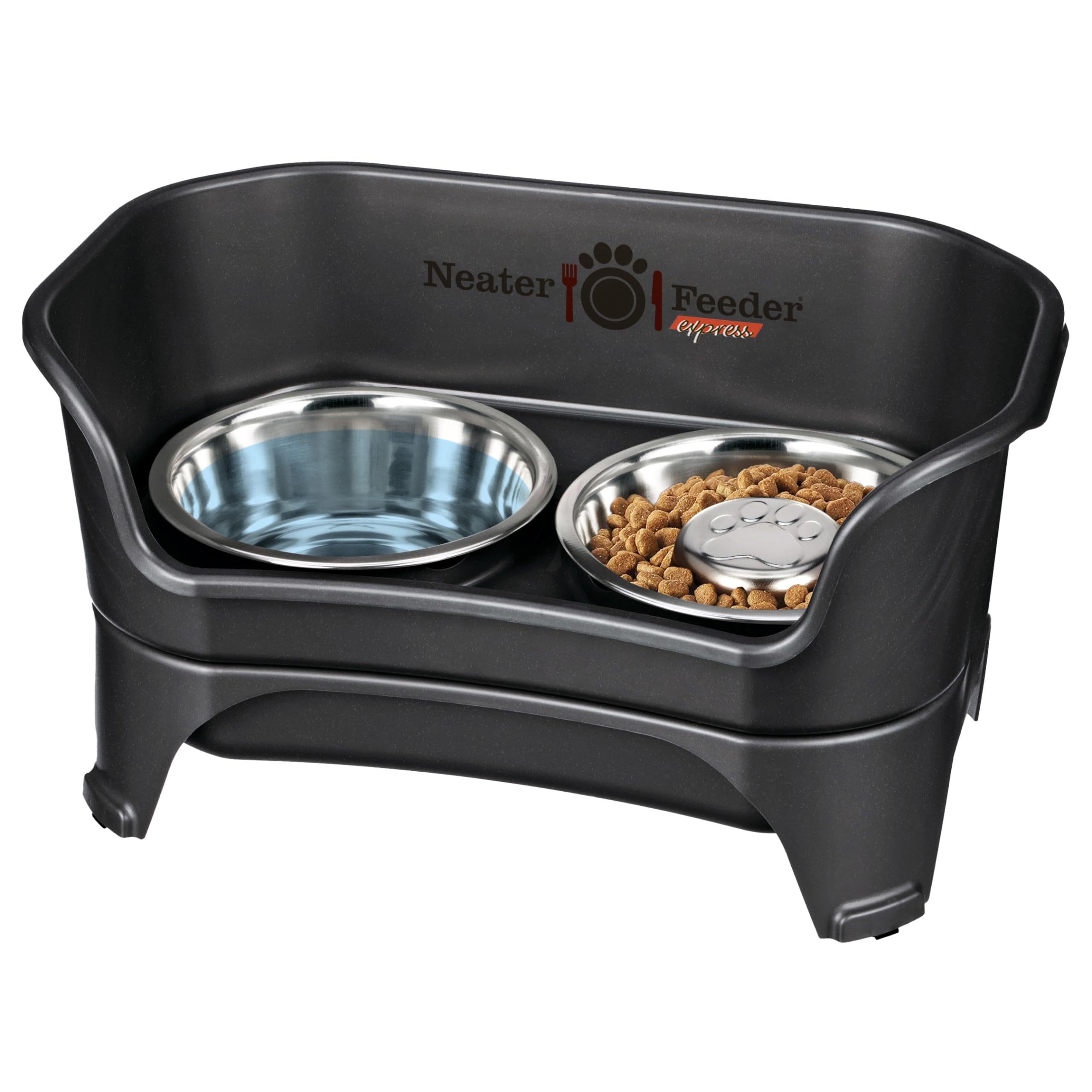 Neater Feeder Express elevated-dog-feeder keeps meals tidy for medium to large dogs.