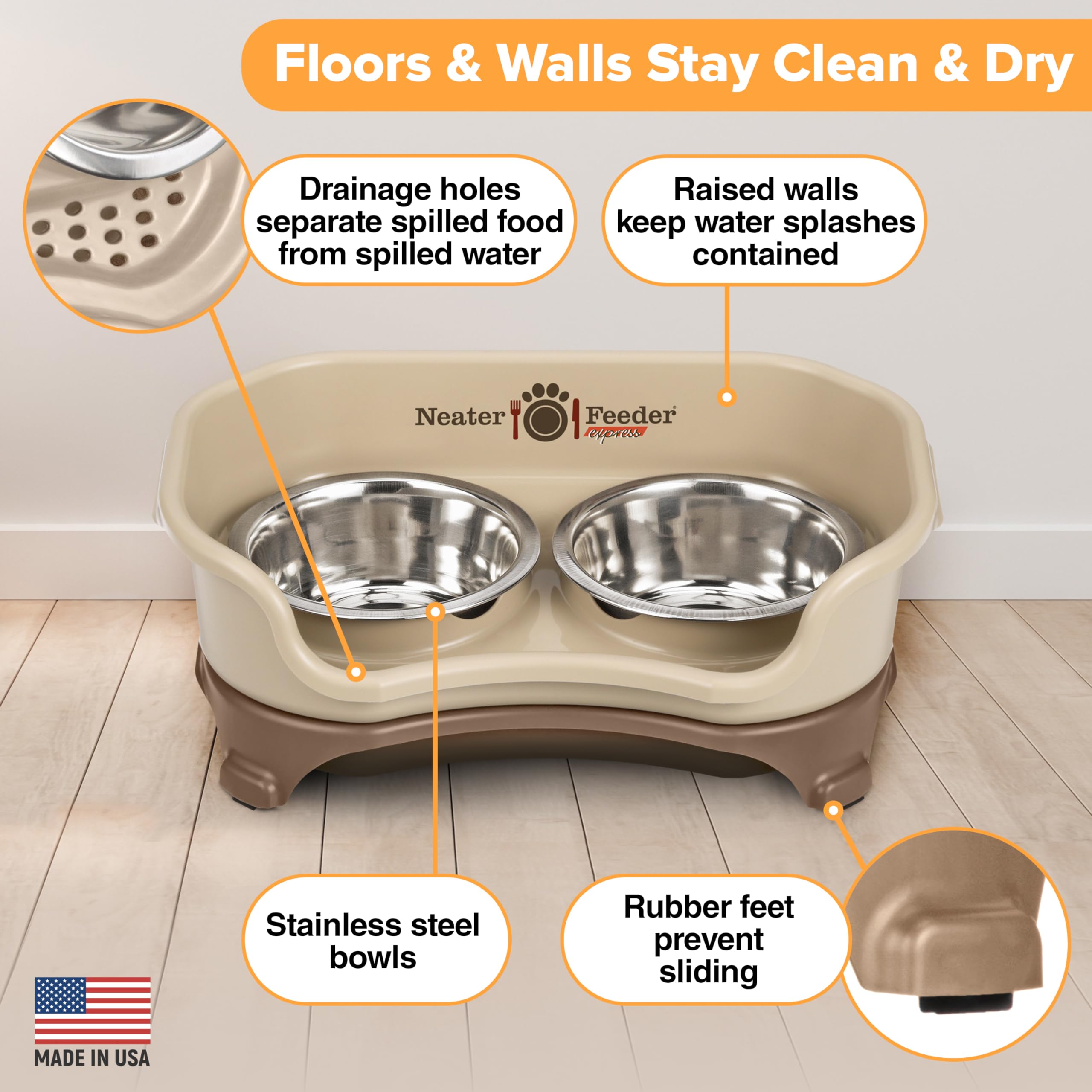 Neater Feeder Express elevated feeder design for comfortable feeding posture