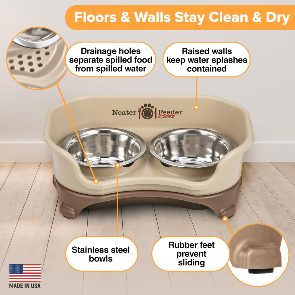 Neater Feeder Express elevated feeder design for comfortable feeding posture