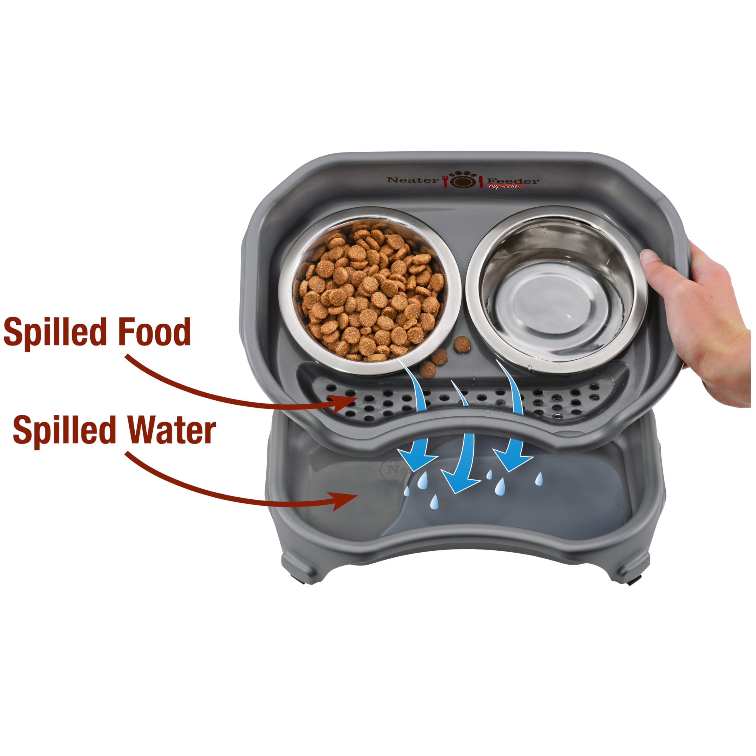 Neater Feeder Express food bowl provides whisker-friendly, shallow dish for comfortable meals.