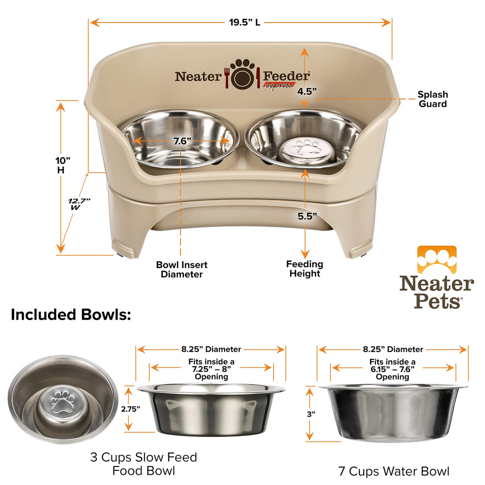 Neater Feeder Express large-dog fit demonstrates proper feeding setup for bigger breeds.