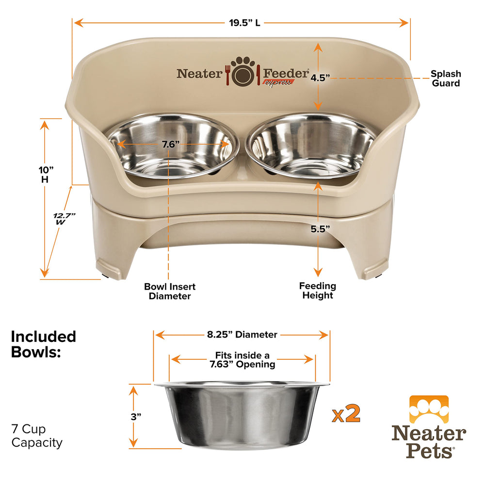 Neater Feeder Express US-made stand with imported stainless bowls
