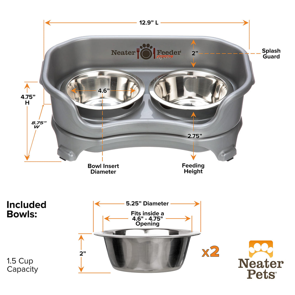 Neater Feeder Express top-rack dishwasher-safe bowls simplify cleanup.