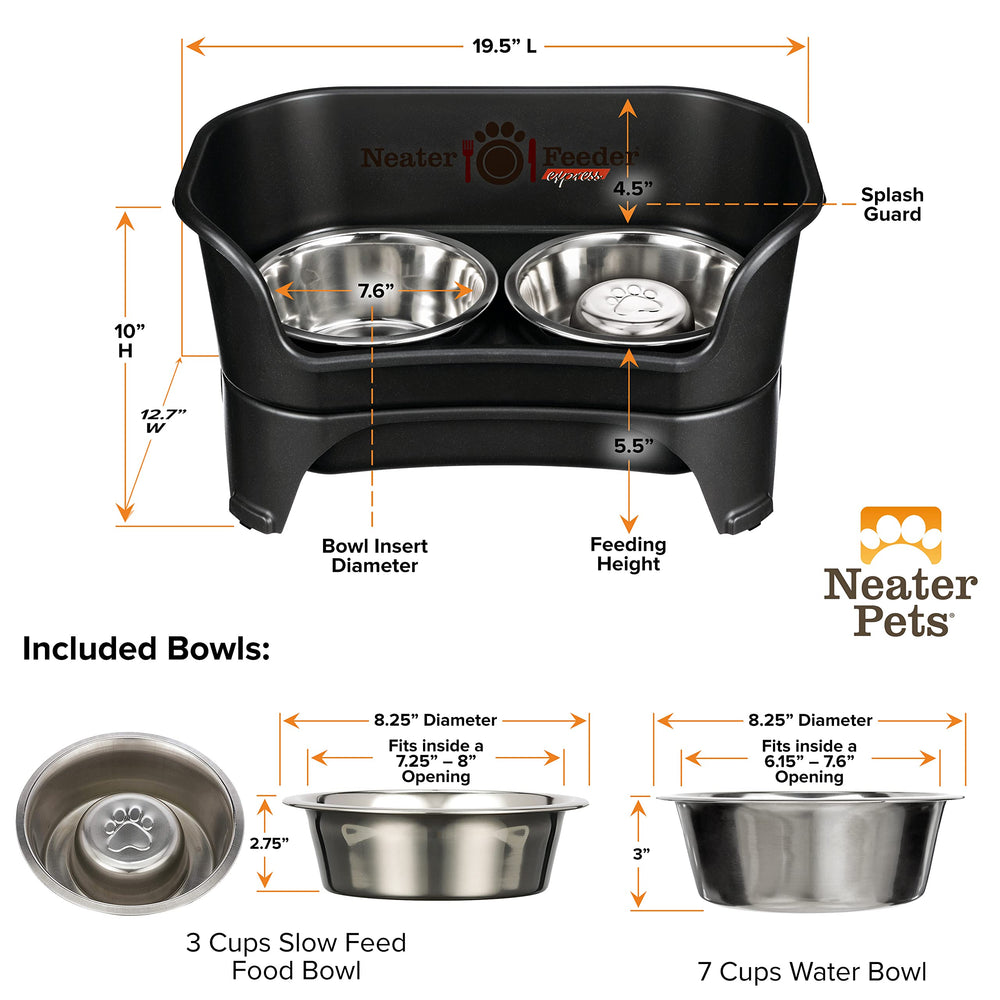 Neater Feeder Express sized for medium-to-large dogs, fits over 9 inches.