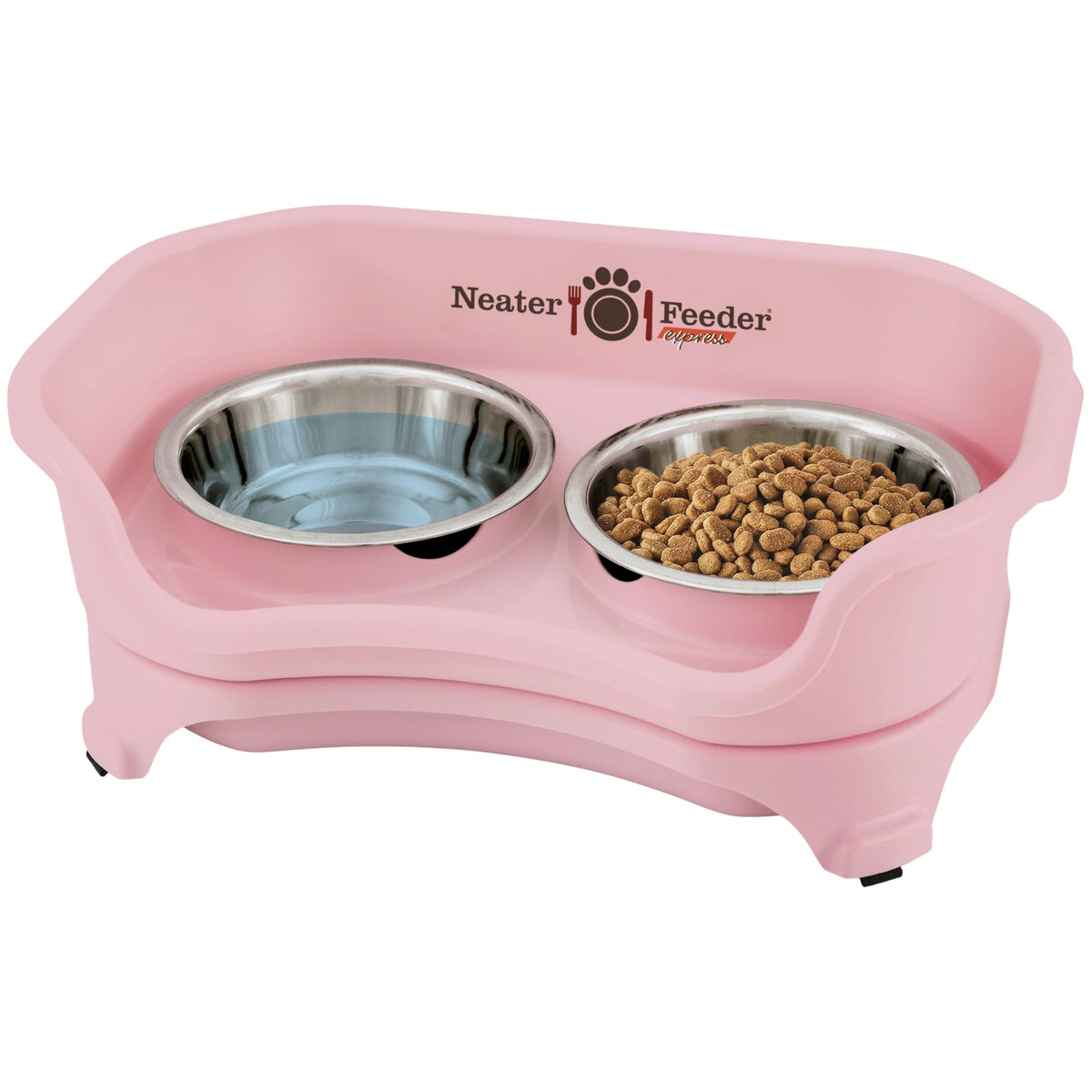 Neater Feeder Express mess-proof cat feeding station showing spill containment for a tidy area