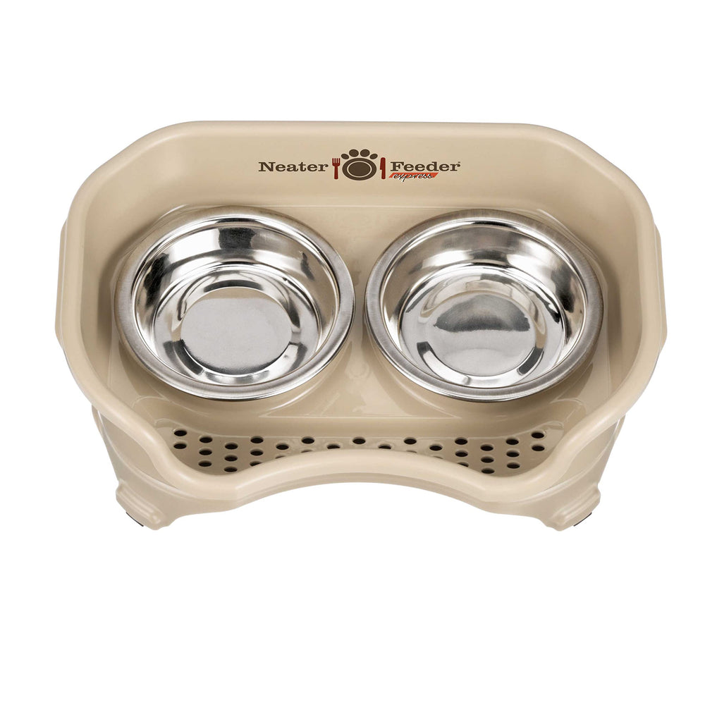 Neater Feeder Express helps deter insects from reaching pet food bowls.