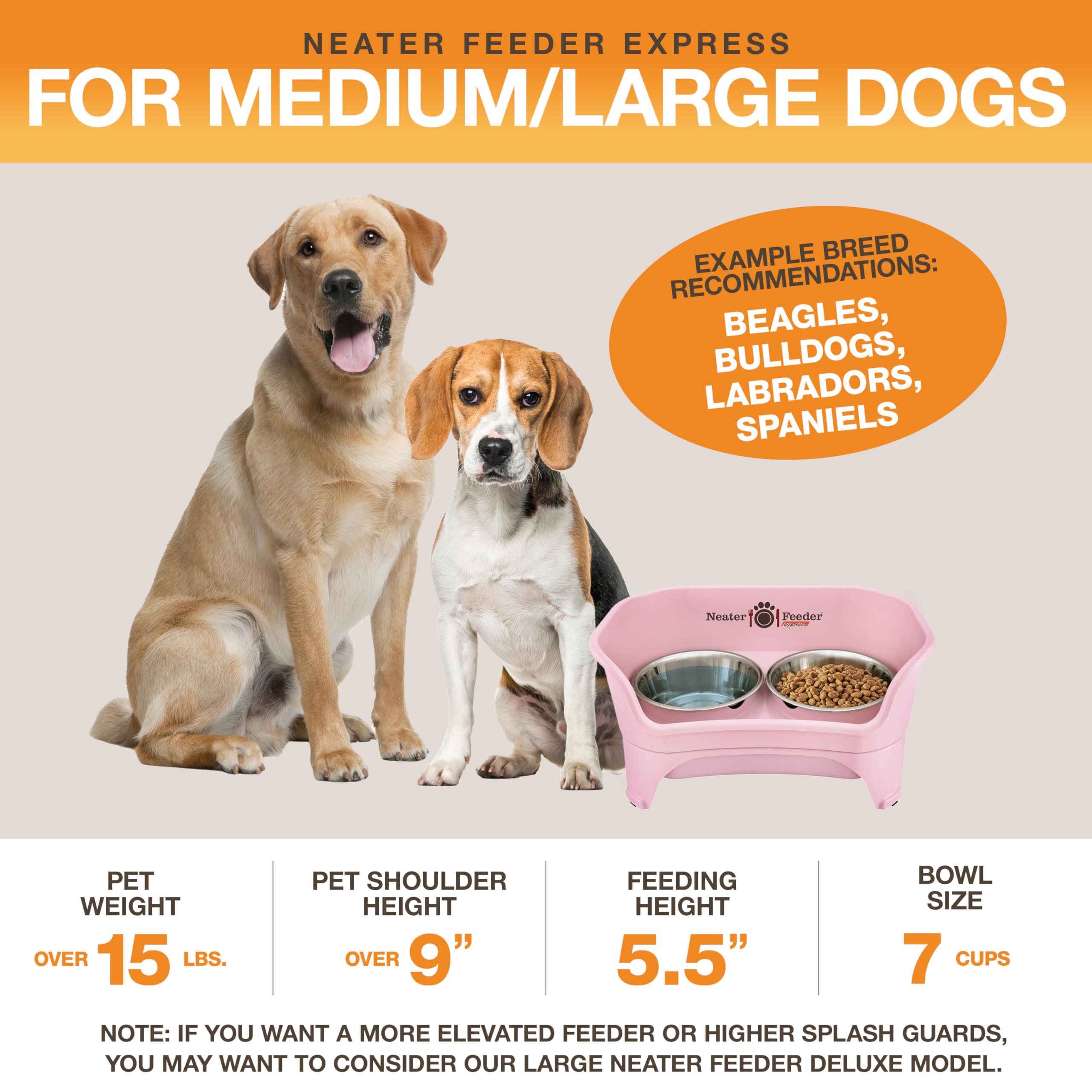 Neater Feeder Express pink dishwasher-safe components simplify quick cleanup.