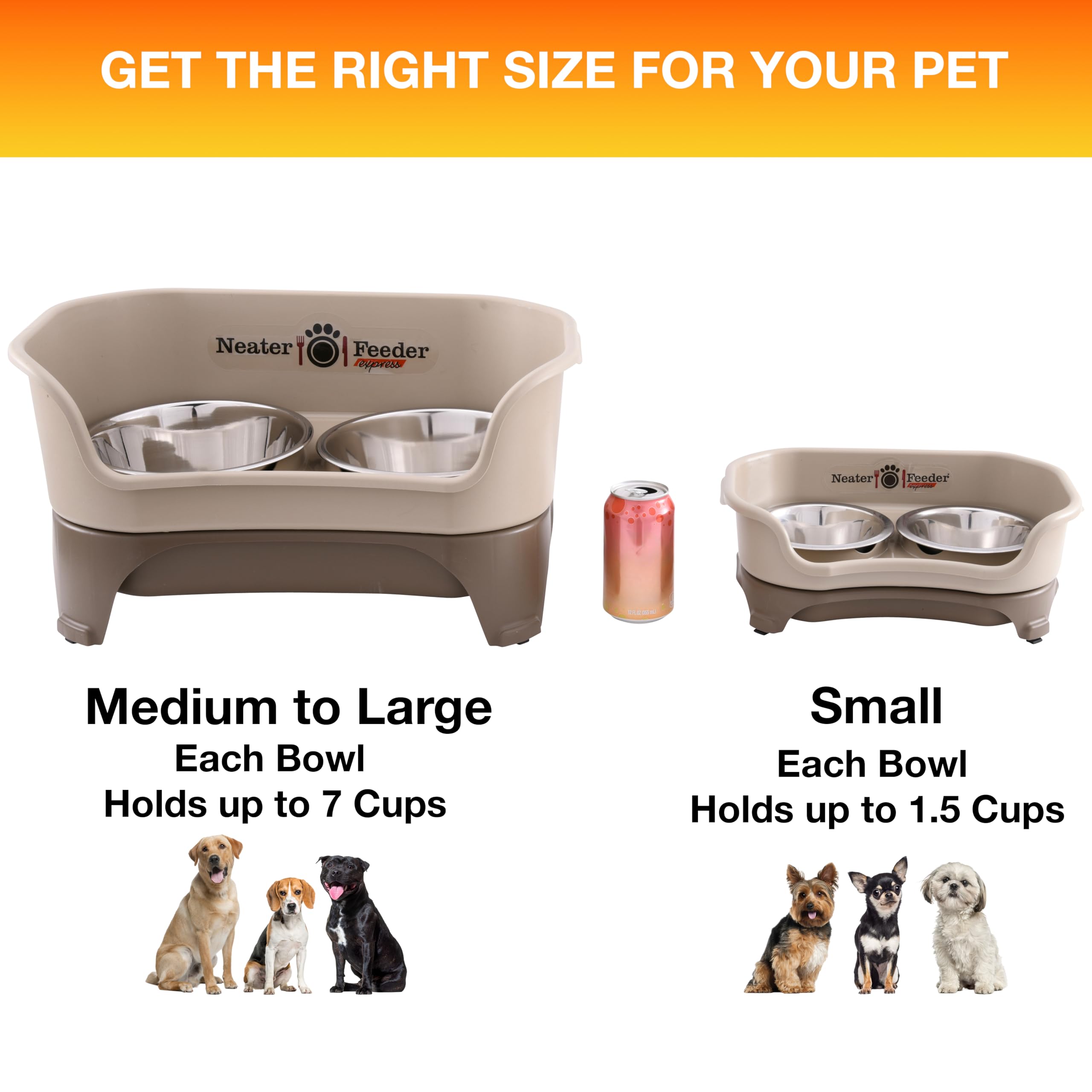 Neater Feeder Express small-dog height demonstrated for tiny breeds