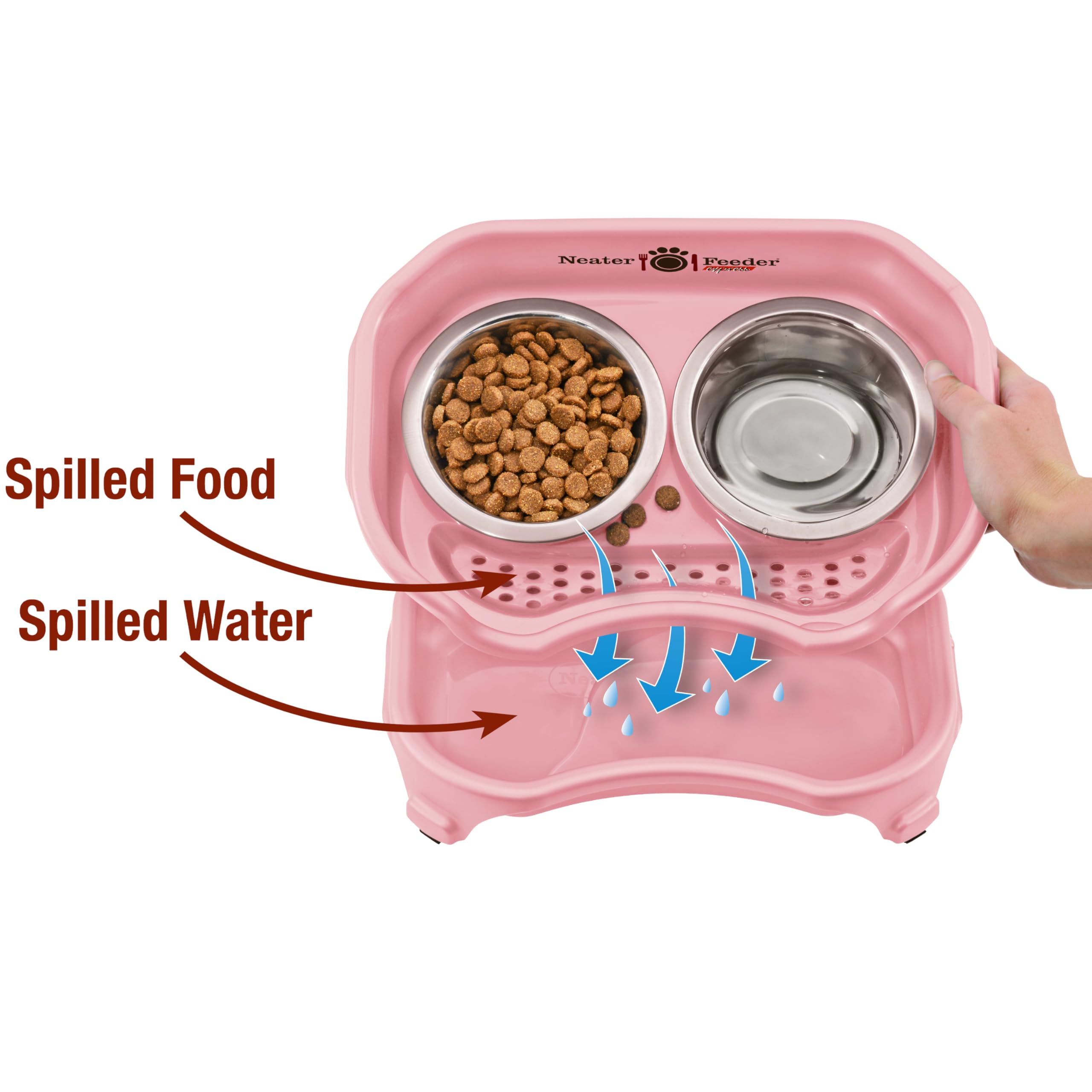 Neater Feeder Express spill-proof walls keeping spills contained