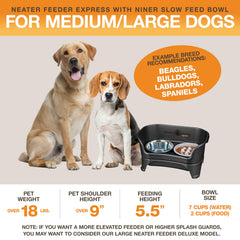 Neater Feeder Express spill-proof walls contain spills and protect floors.