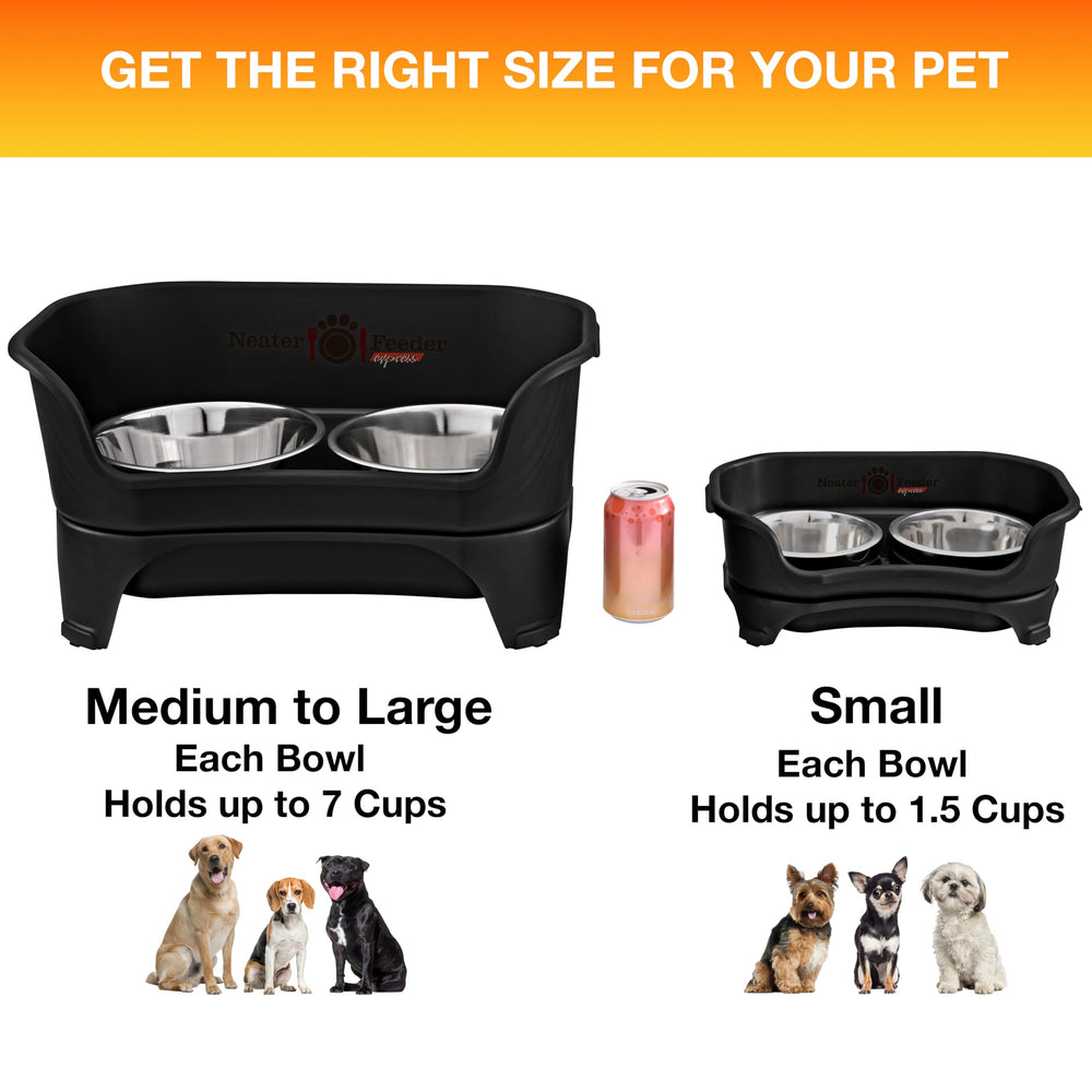 Neater Feeder Express includes stainless steel bowls for easy cleaning.