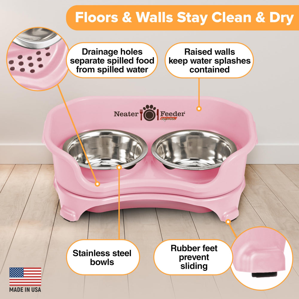 Neater Feeder Express stainless steel dishes for food and water and easy cleaning