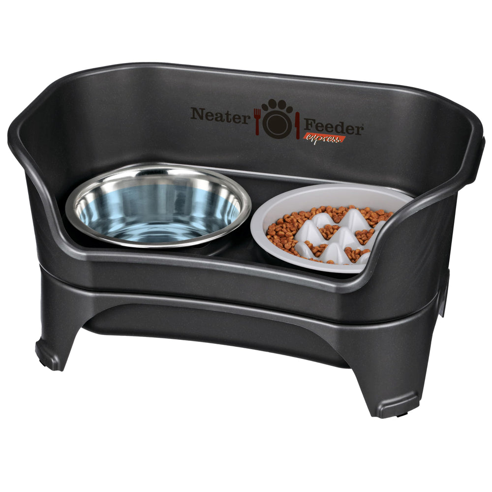 Neater Feeder Express stand keeps elevated bowls organized and mess-free.