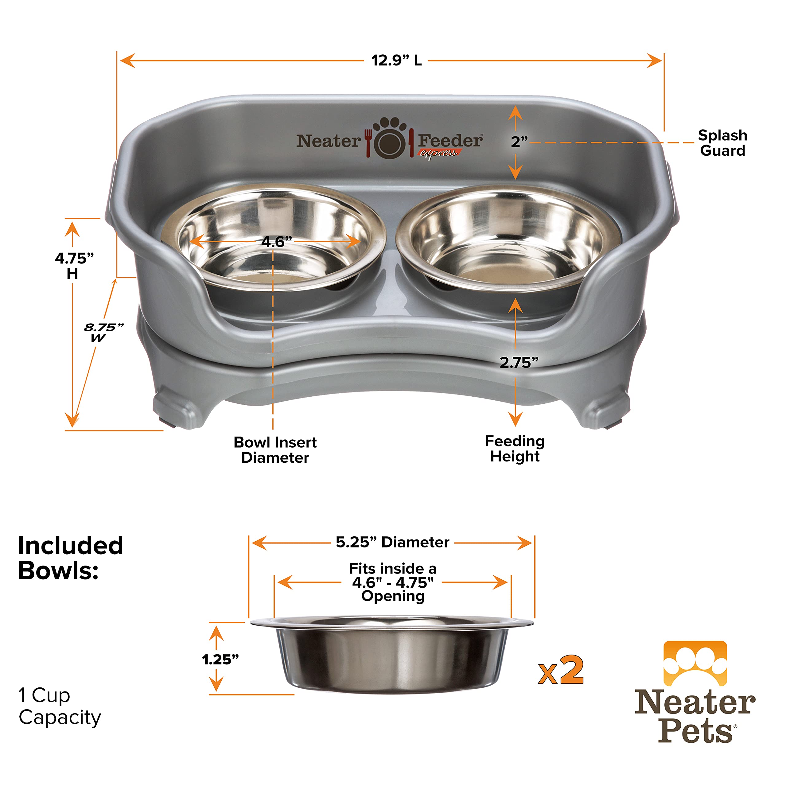 Neater Feeder Express whisker-friendly bowls minimize whisker contact for calmer meals.
