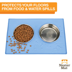 Neater Mat raised edge half-inch contains spills around bowls