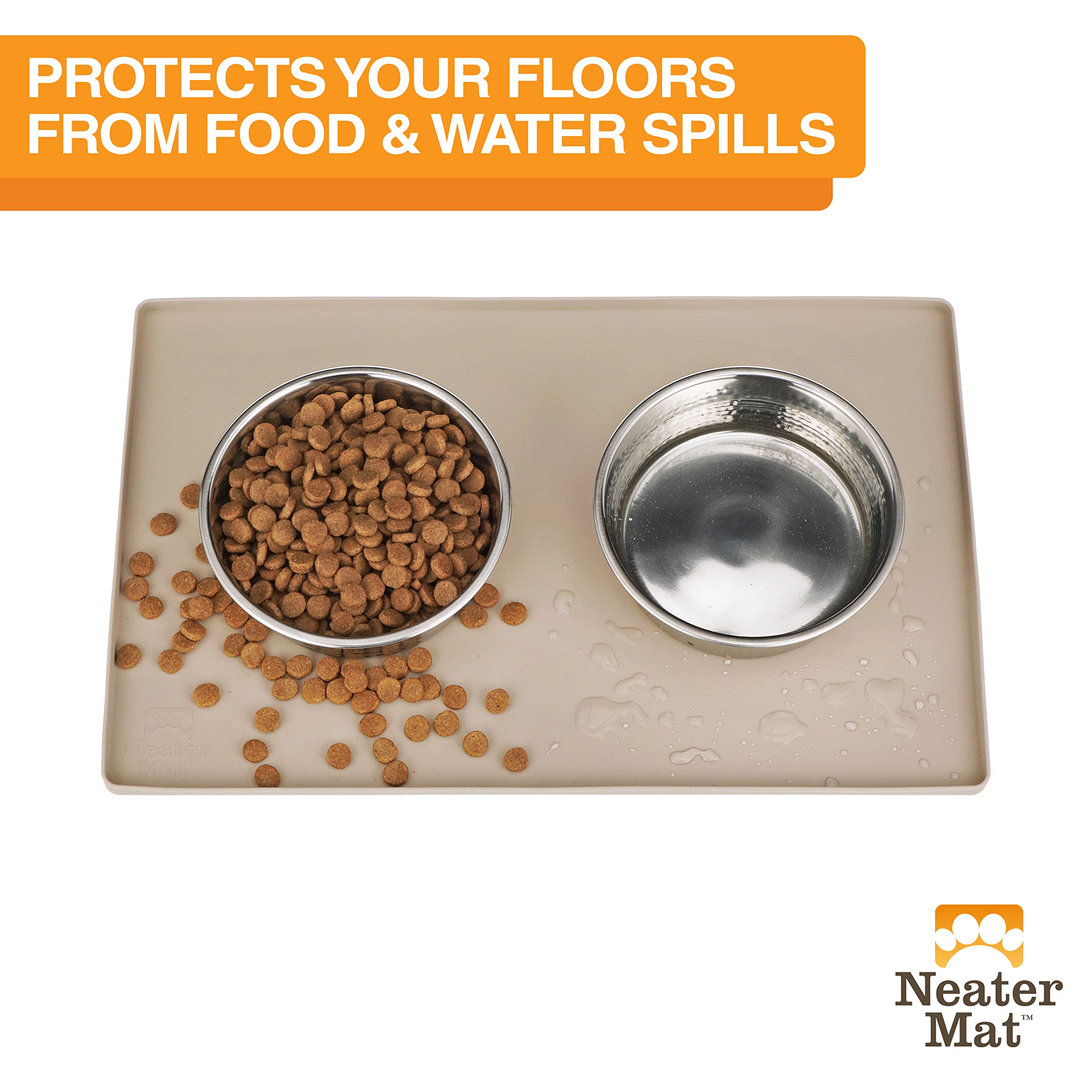 Neater Mat waterproof silicone texture close-up showing easy to wipe surface.