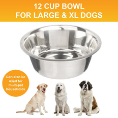 Neater Pet Brands large-capacity 12-cup bowls close-up showing durable metal.