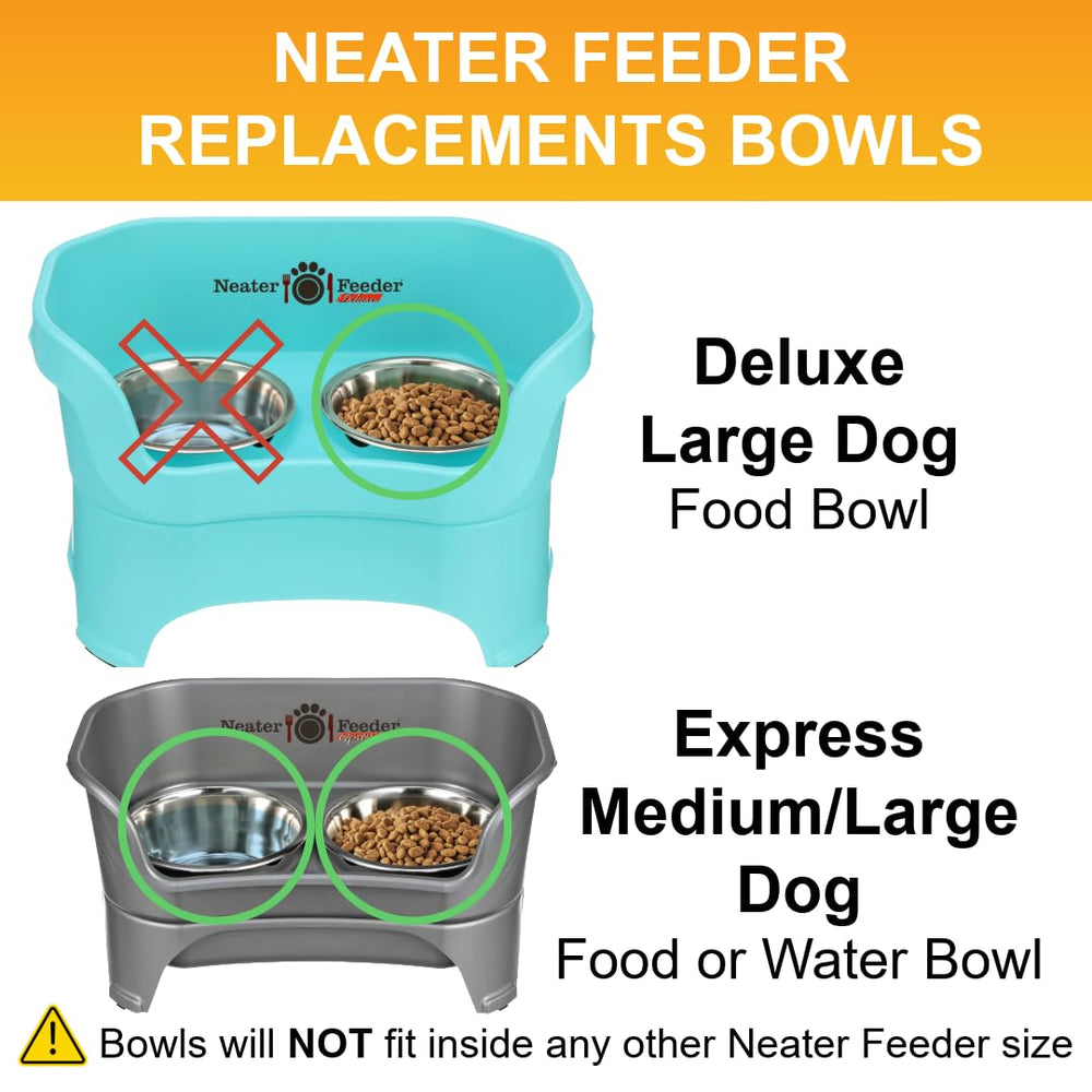 Neater Pet Brands Large Deluxe Model fit image showing compatibility with feeder stands