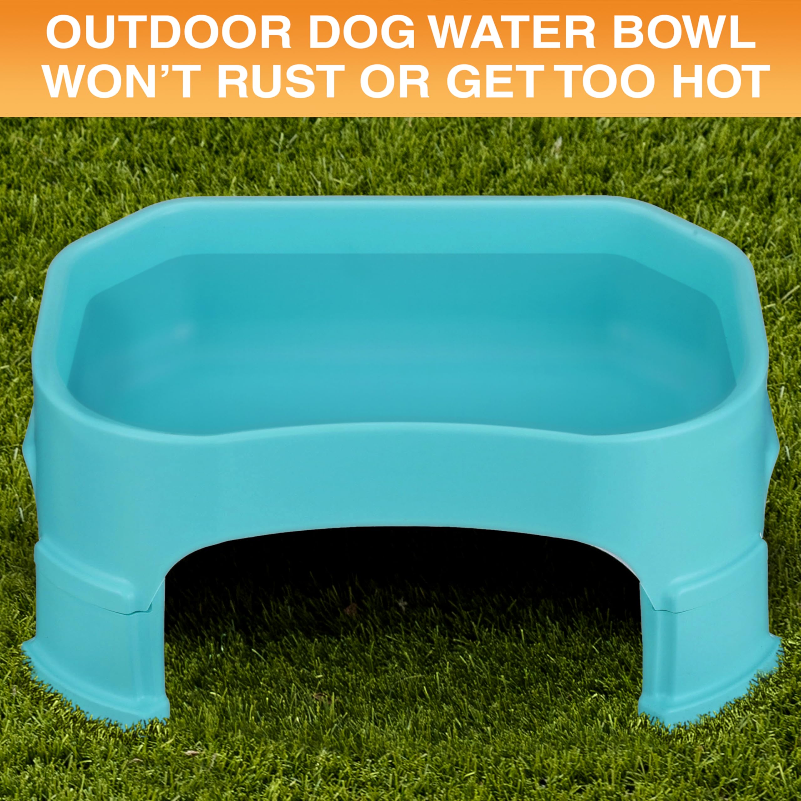 Neater Pet Brands large water bowl aquamarine top view highlights spacious interior
