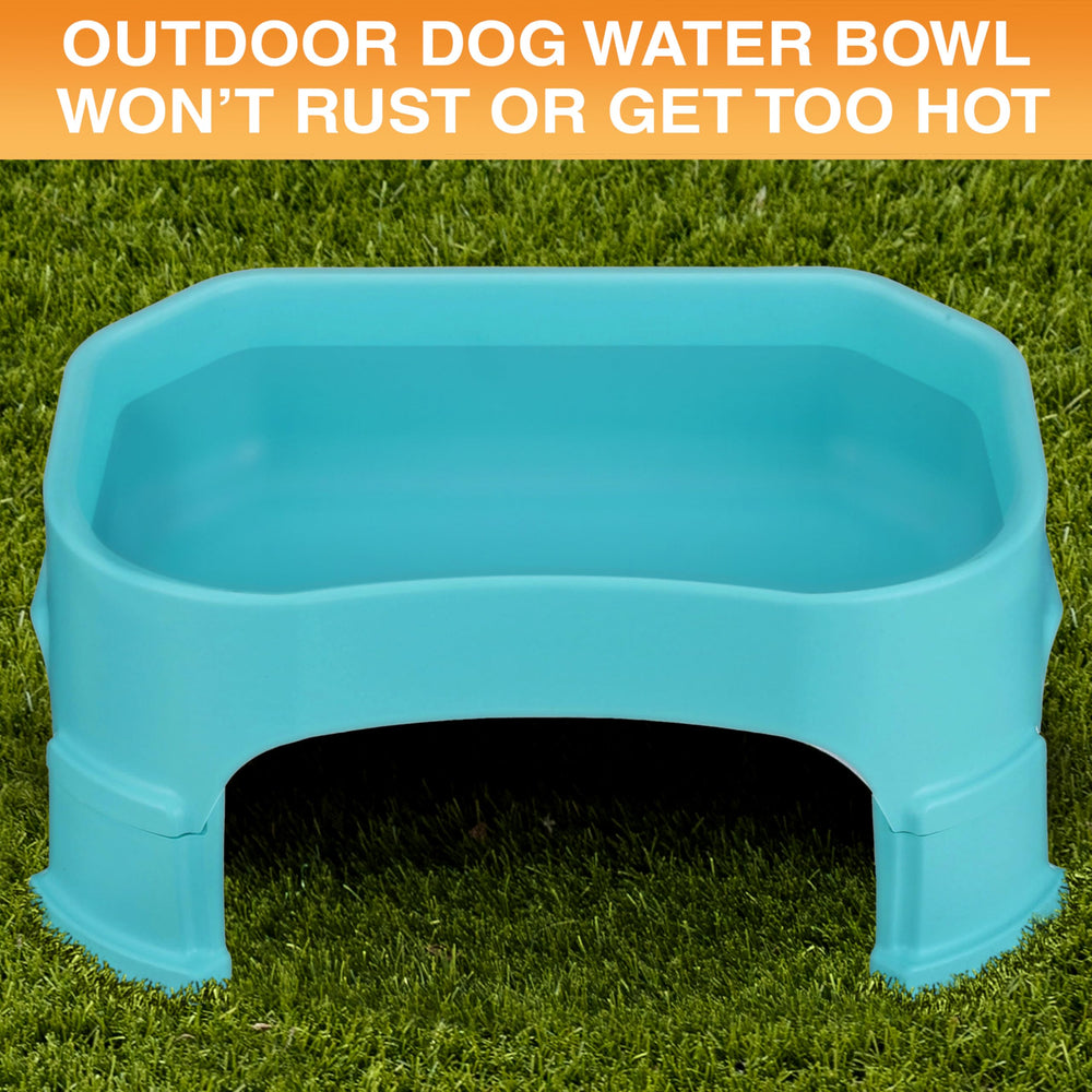 Neater Pet Brands large water bowl aquamarine top view highlights spacious interior