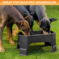 Neater Pet Brands large water bowl high walls minimize splashes during enthusiastic drinks.