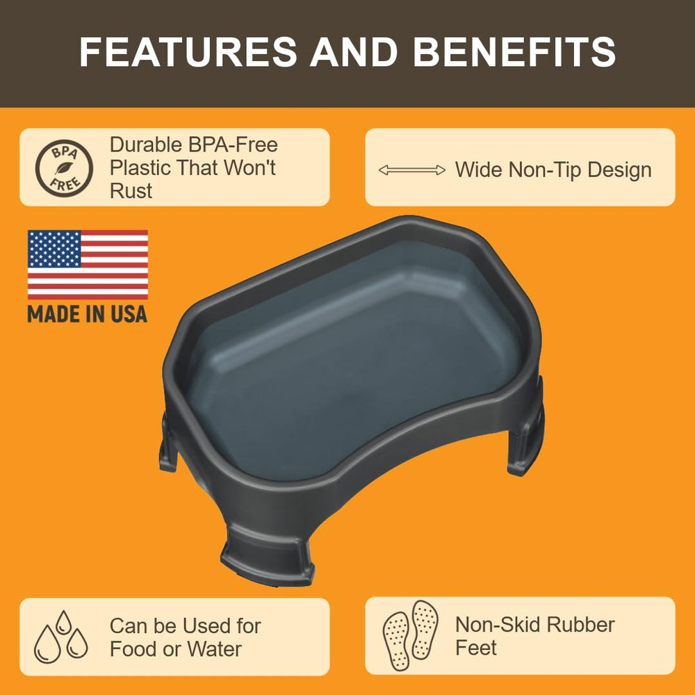 Neater Pet Brands large water bowl non-slip base keeps bowl stable on uneven surfaces.
