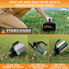 Lift N’ Bag 2.0 enables one-handed usage for convenient cleanup