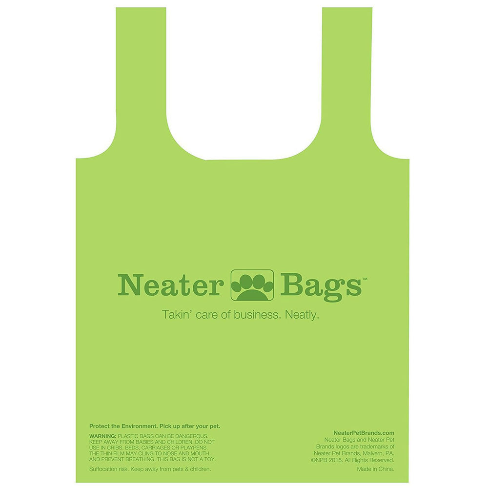 Neater Bags one-at-a-time pull demonstrates mess-free bag retrieval for walks.