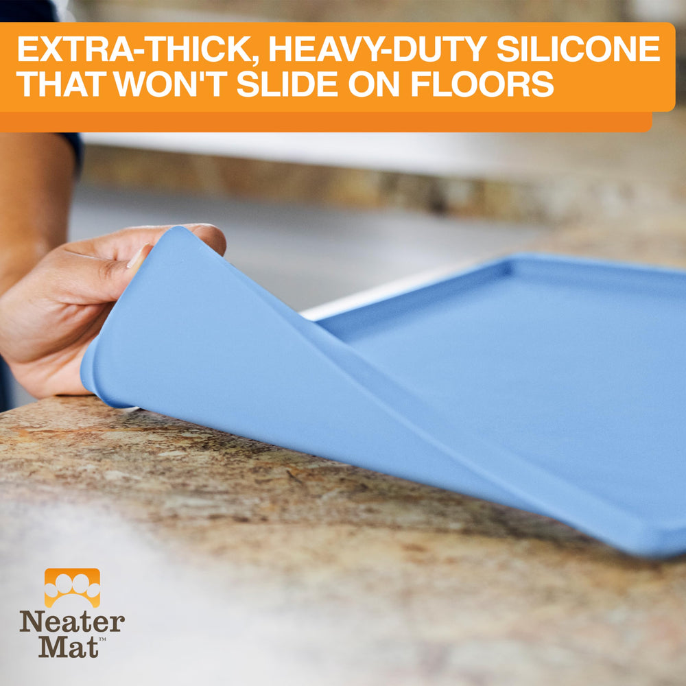 Neater Mat thick anti-slip bottom prevents bowl sliding.