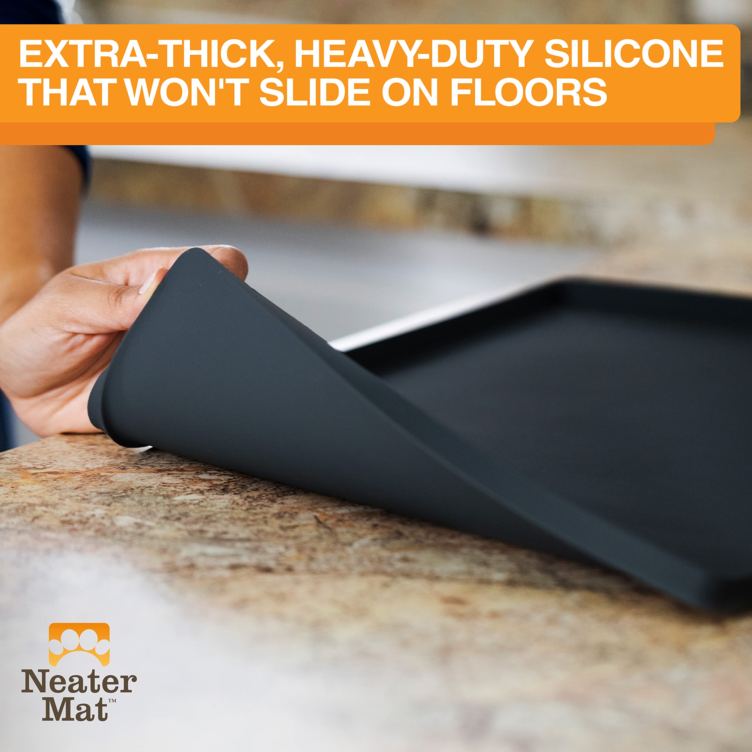 Neater Mat anti-slip bottom keeps bowls steady during mealtime