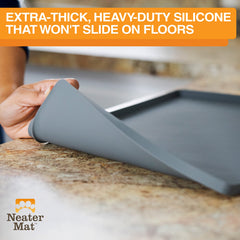 Neater Mat extra-thick anti-slip bottom minimizes sliding on floors.