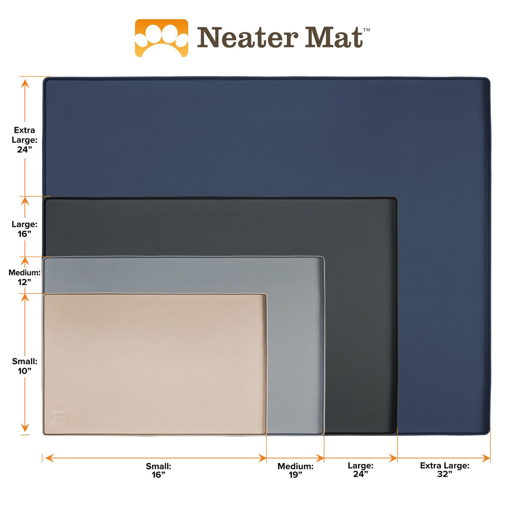 Neater Mat by Neater Pet Brands in dark blue adds durable, reusable floor protection.