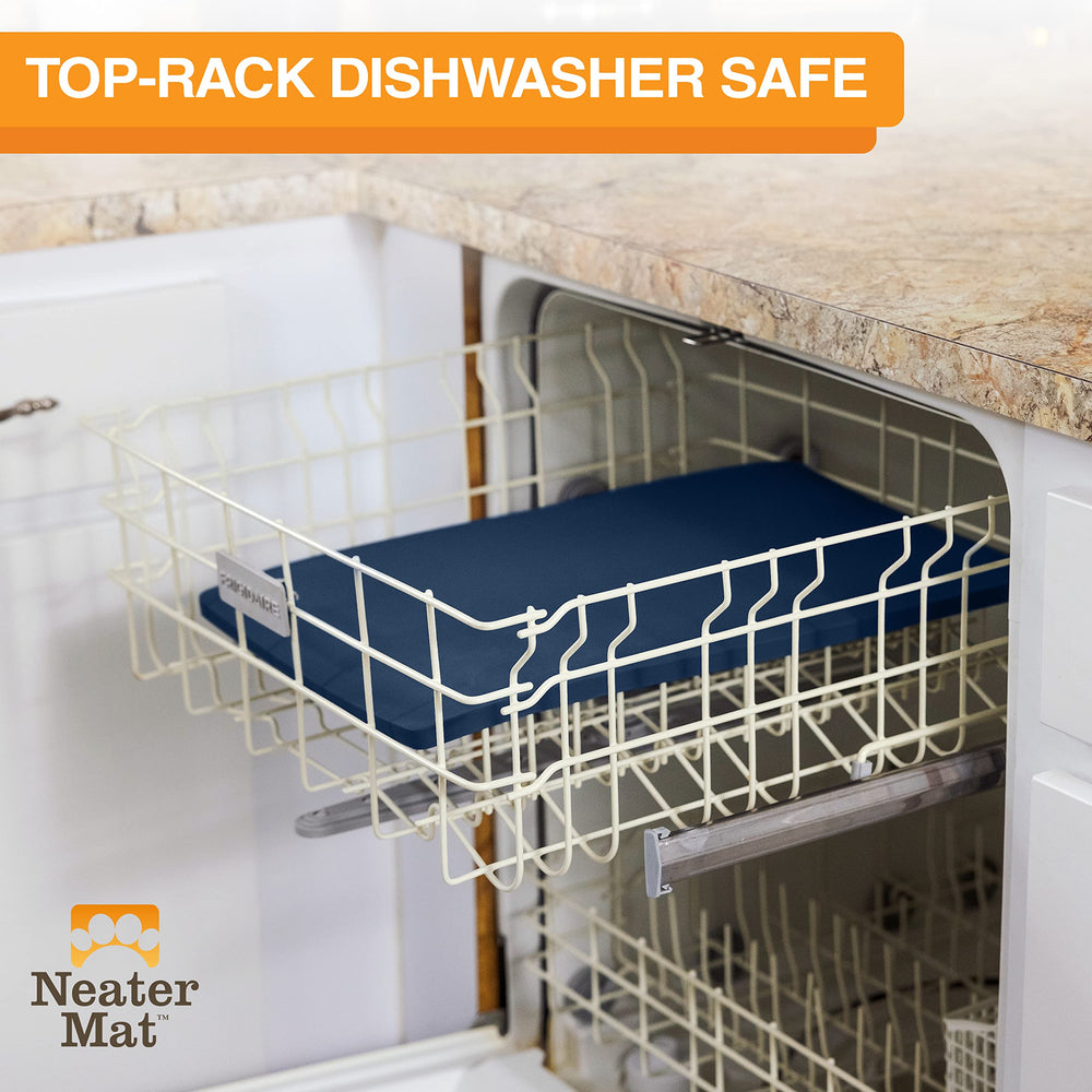 Neater Mat by Neater Pet Brands fits two large to extra-large bowls.