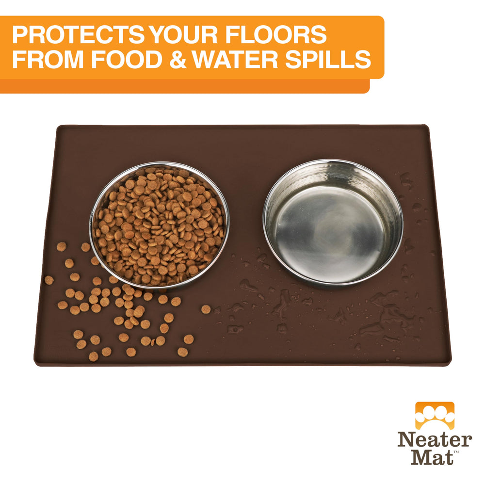 Neater Pet Brands Neater Mat raised edge contains splashes.