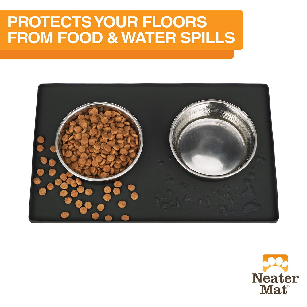 Neater Mat raised edge contains water and prevents run-off