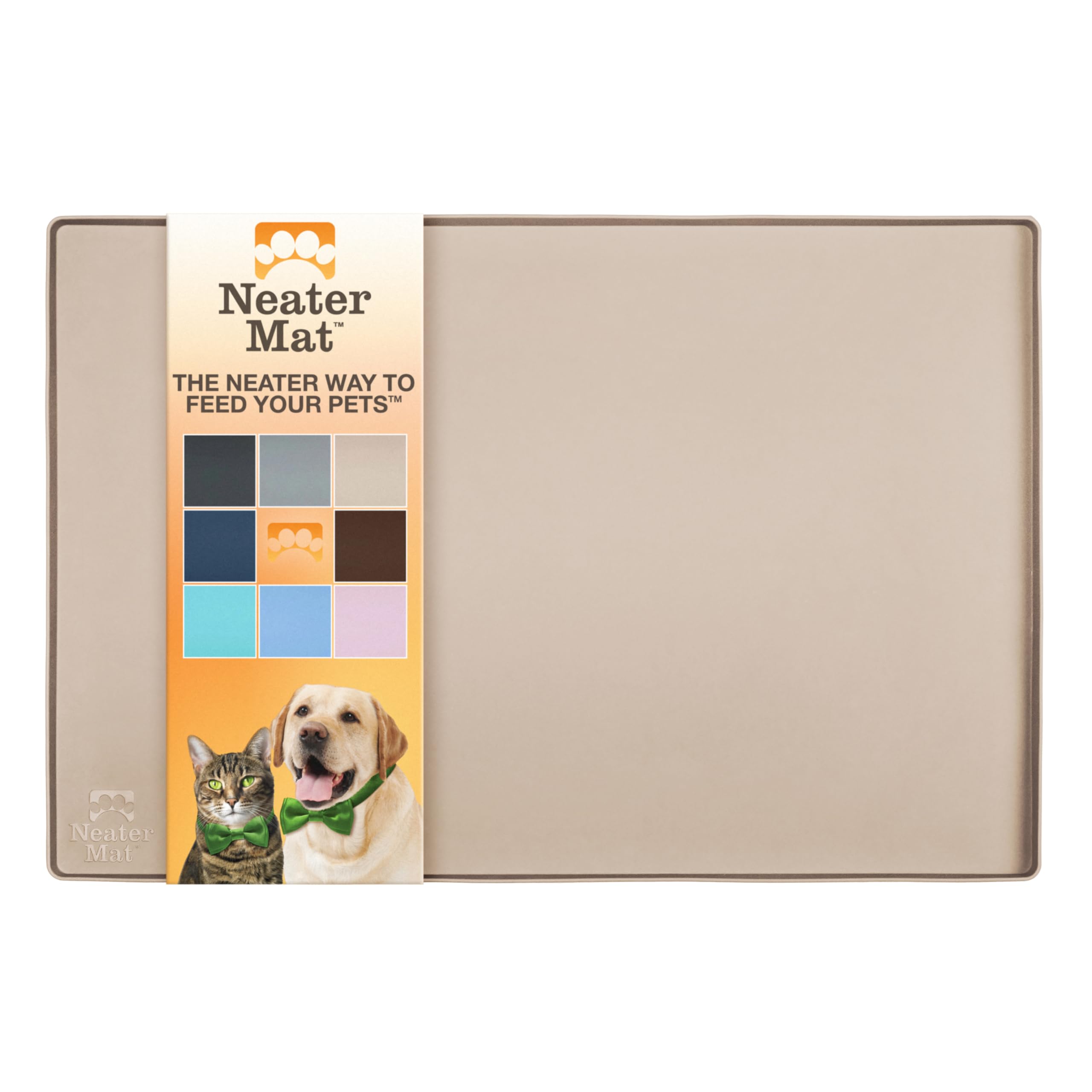 Neater Mat under bowls cappuccino keeps spills contained for easy cleaning
