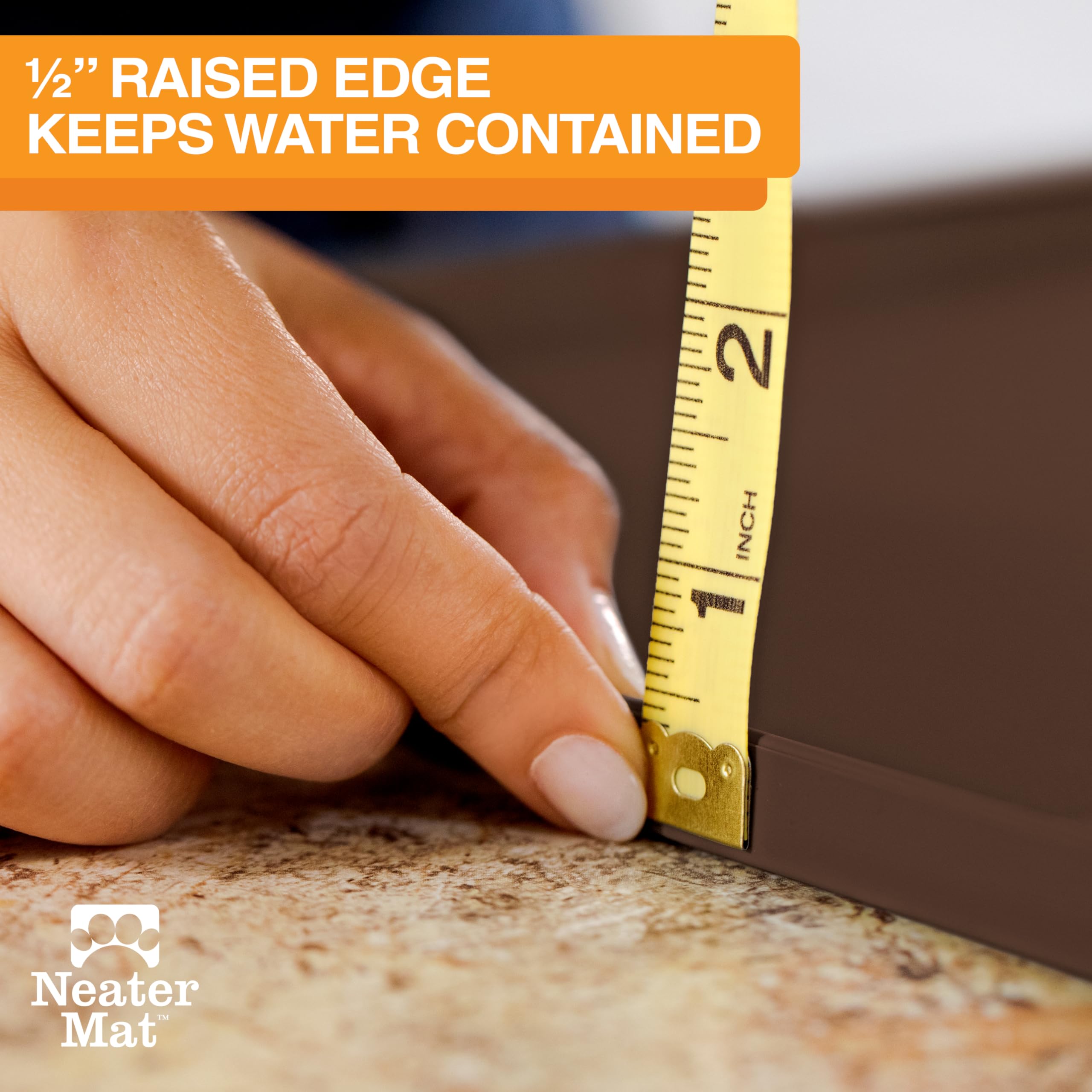 Neater Pet Brands Neater Mat waterproof silicone protects floors during meals.