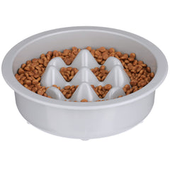 The Niner slow-feed bowl with raised peaks slows eating for healthier digestion.