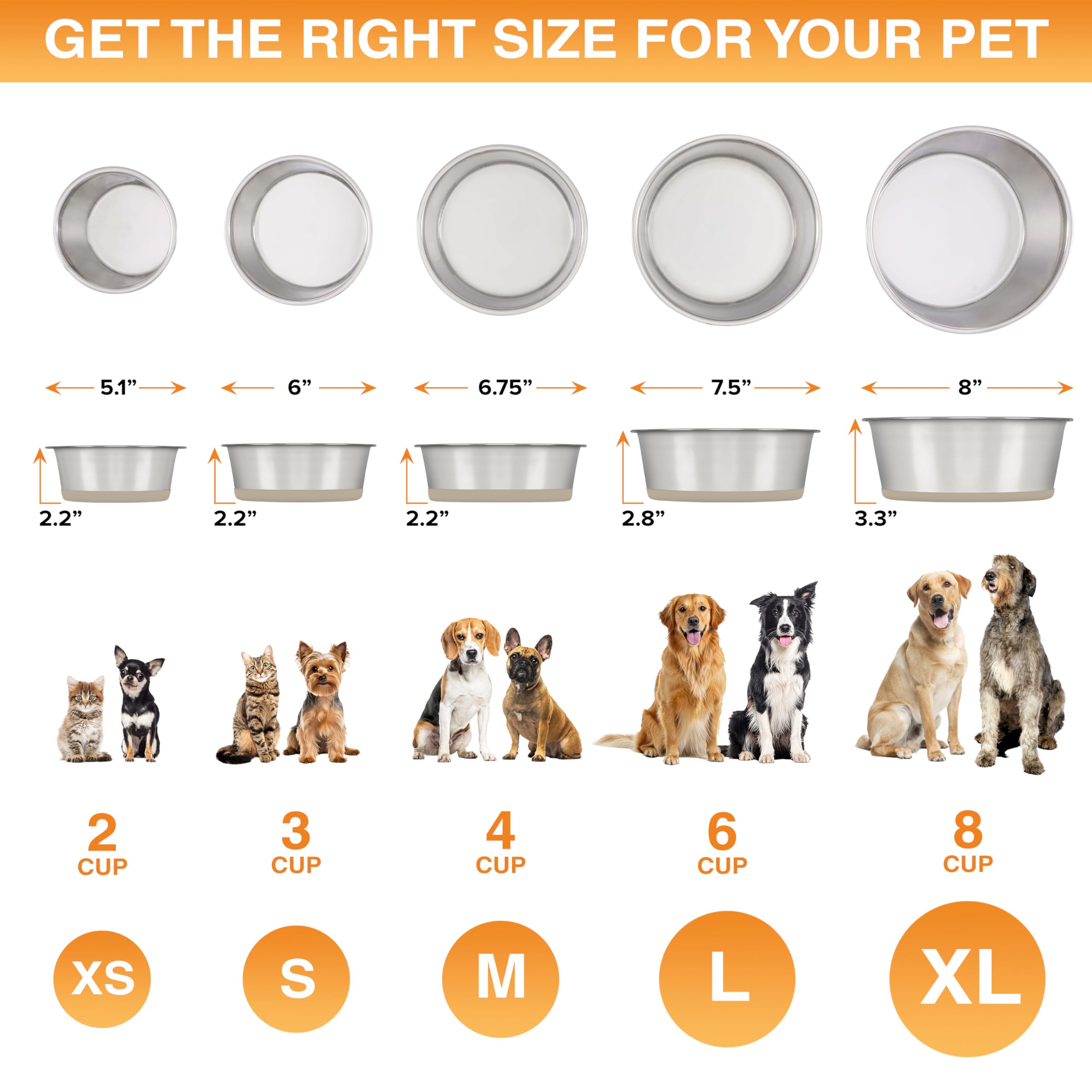 Neater Pet Brands rust-resistant bowls suitable for indoor or outdoor feeding.