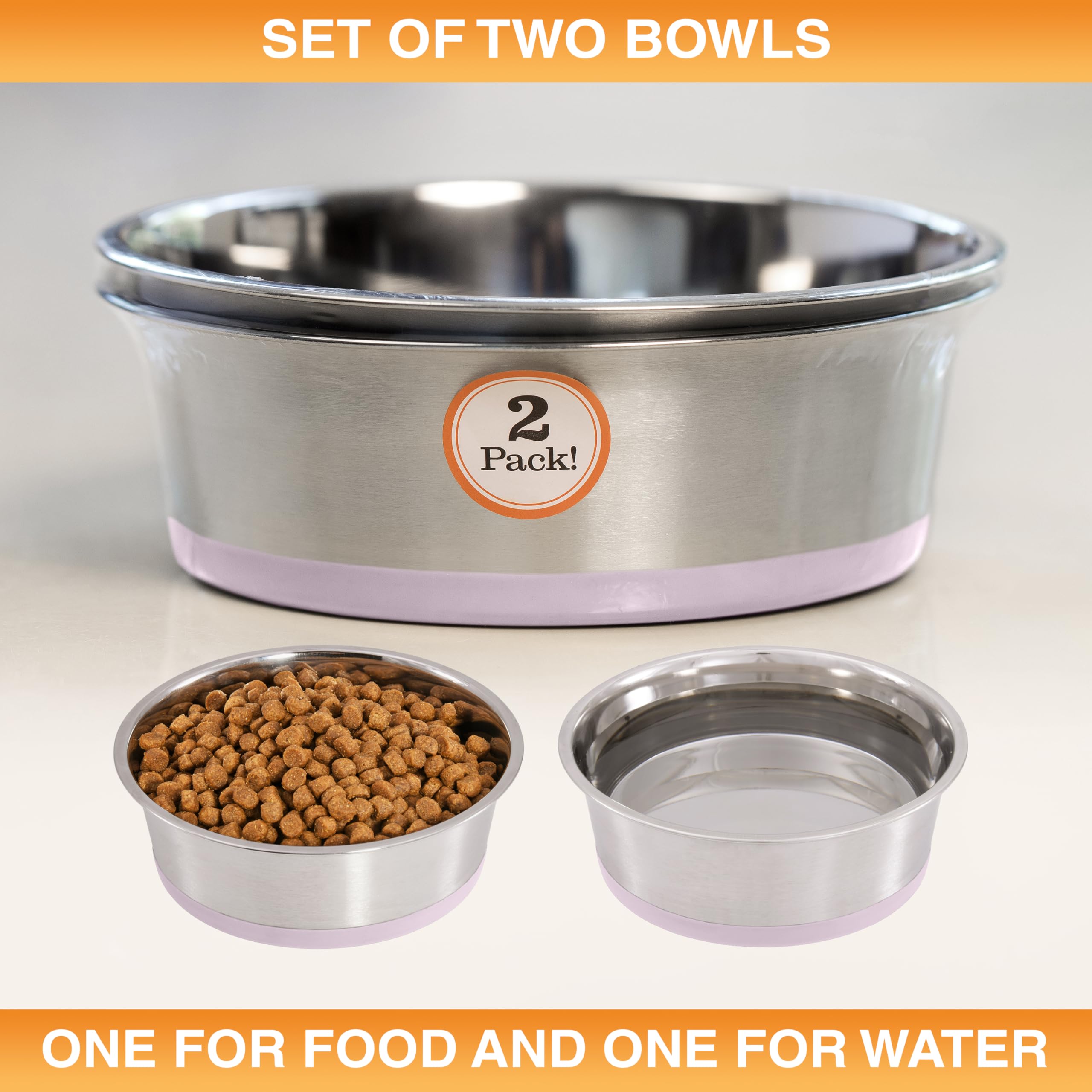 Neater Pet Brands rust-resistant stainless steel keeps bowls hygienic and dent-free.