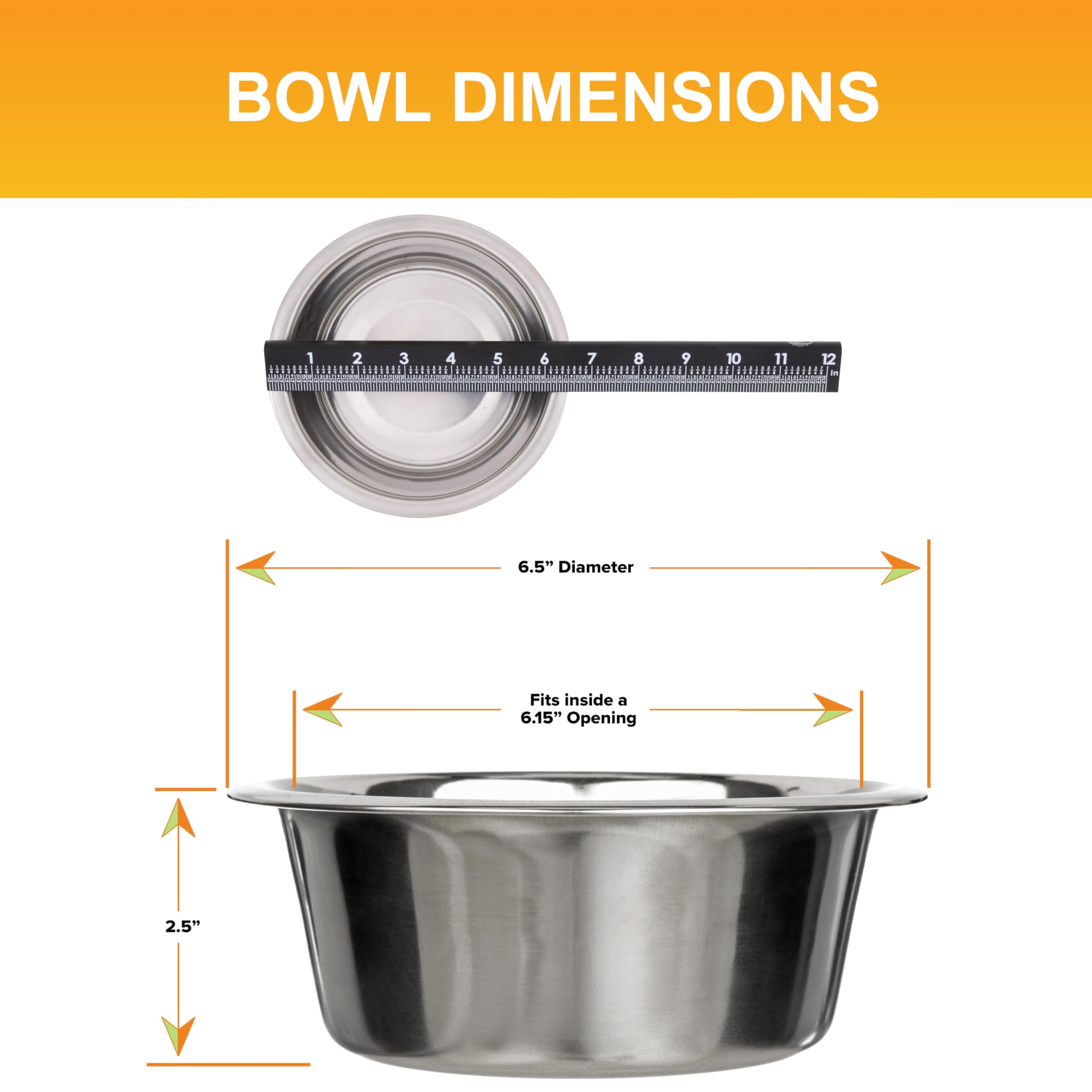 Neater Pet Brands stainless steel bowl close-up, rust-resistant and dent-resistant surface.