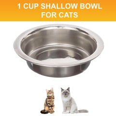 Neater Pet Brands stainless steel cat bowl close-up shows rust-resistant, dent-resistant finish.