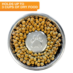 Neater Pet Brands three-cup capacity bowl shown for medium to large dogs' meals.