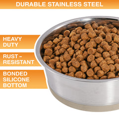 Two-bowl set by Neater Pet Brands holds food and water for easy daily use.
