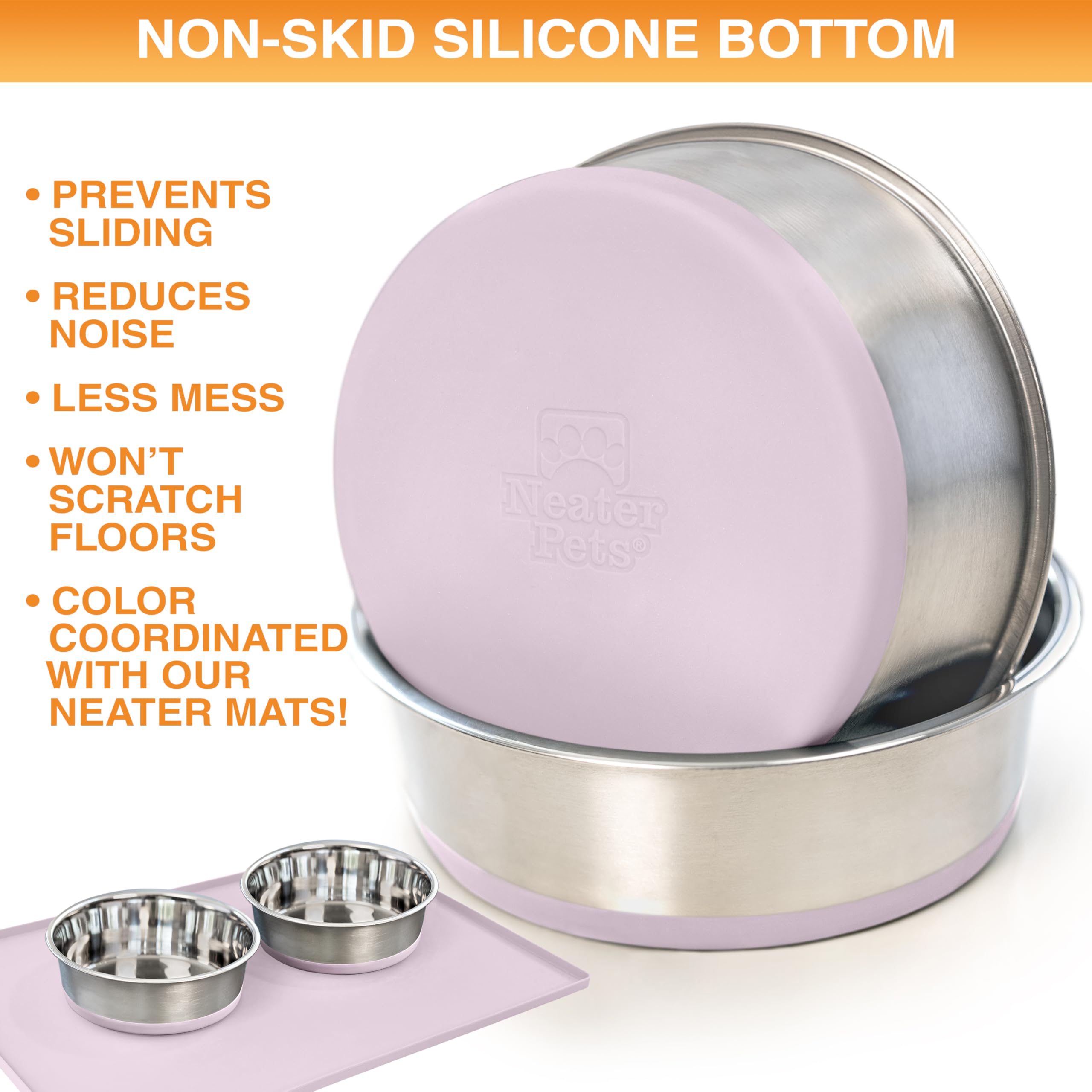 Neater Pet Brands two bowls provide ready water and food options.