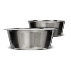 Neater Pet Brands two stainless steel dog bowls on floor for everyday meals.