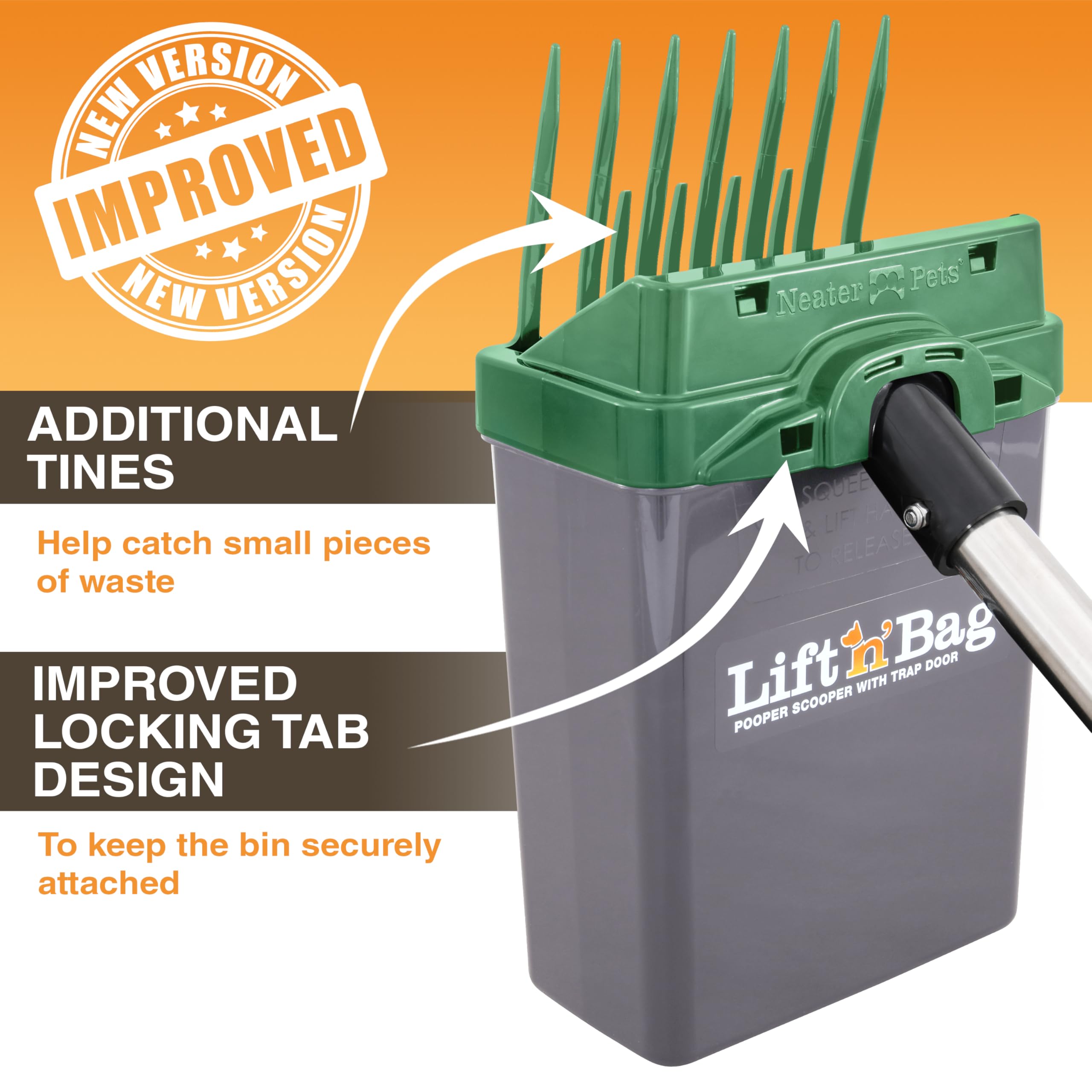Neater Pet Lift N’ Bag 2.0 one-handed use frees your other hand.
