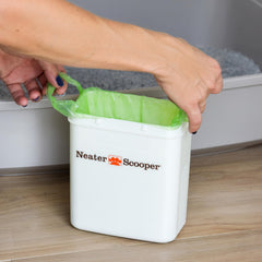 Neater Pets green tear-resistant bags protect waste during disposal.