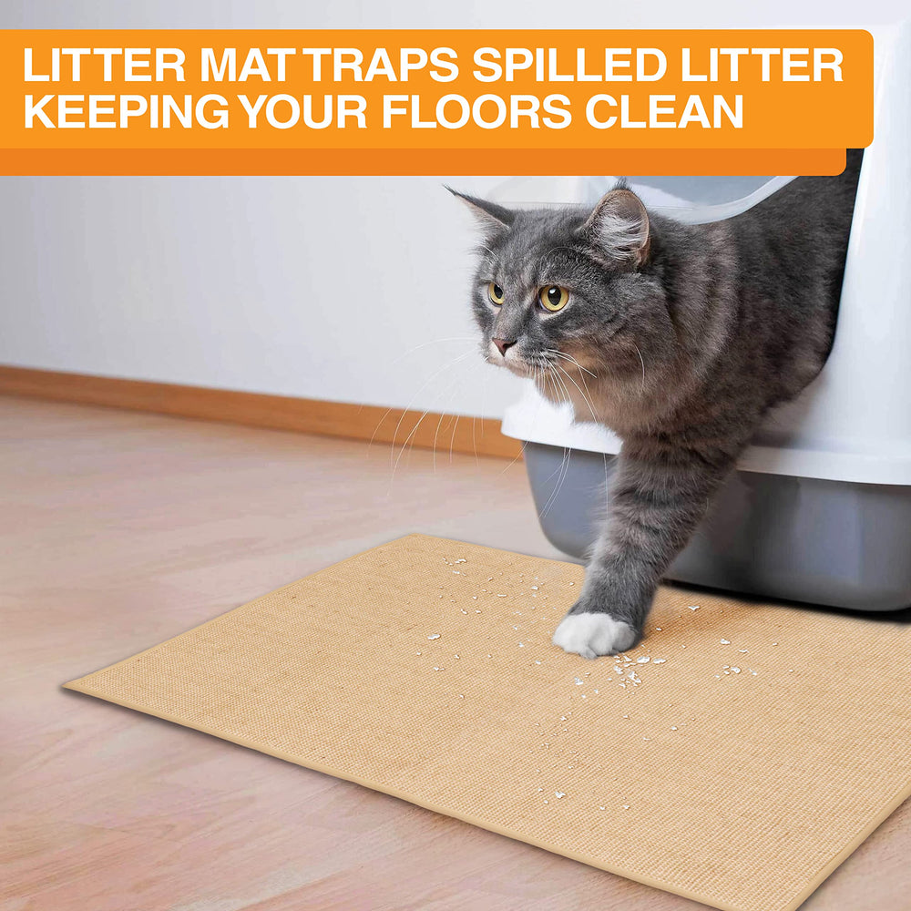 Neater Pets jute cat litter trapping mat floor-use keeps paw litter off floors.