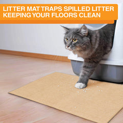 Neater Pets jute cat litter trapping mat floor-use keeps paw litter off floors.